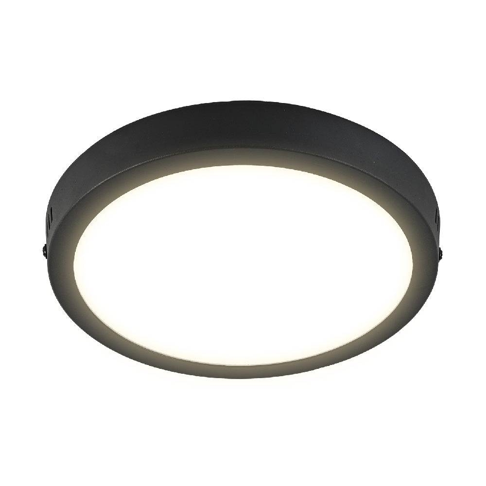 PLAFON REDONDO LED DE SOBREPONER PARA INTERIORES DE TECHO NEGRO 18W 100-240V 30K 18PTLLEDR30MVN