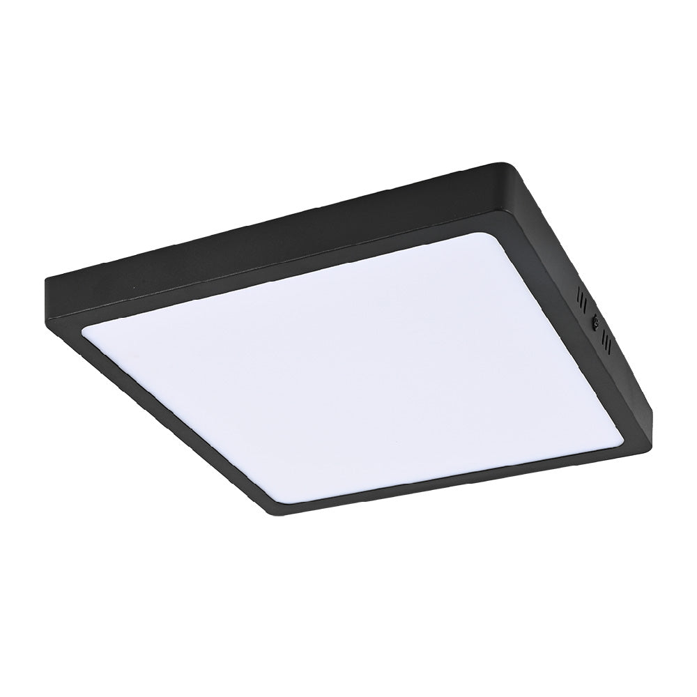 PLAFON CUADRADO LED DE SOBREPONER PARA INTERIORES DE TECHO NEGRO 24W 100-240V 1600LM 30K 24PTLLEDC30MVN