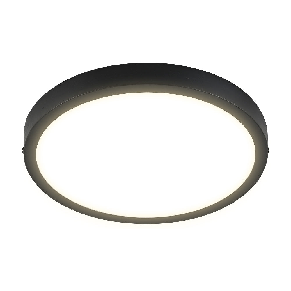 PLAFON REDONDO LED DE SOBREPONER PARA INTERIORES DE TECHO NEGRO 24W 100-240V 30K 24PTLLEDR30MVN