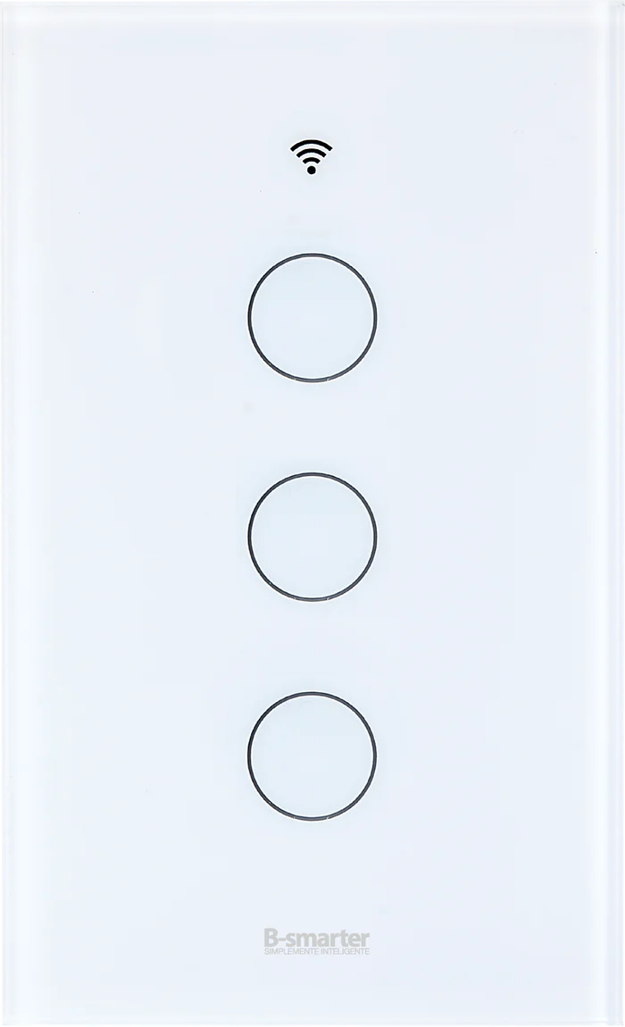 INTERRUPTOR SMART TRIPLE BLANCO SIN NEUTRO 600W 100-240V S32000TM APAGADOR TRIPLE INTELIGENTE WIFI