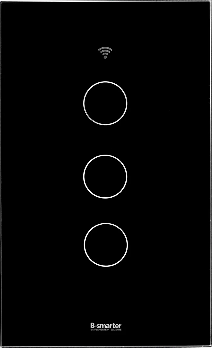 INTERRUPTOR SMART TRIPLE NEGRO CON NEUTRO 600W 100-240V S32100SN
