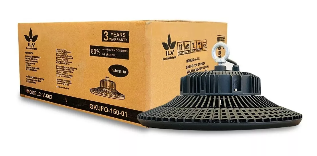 Campana Smd Ufo Industrial 150W 85-265V 1350LM 60K IP65 GKUFO-150-01 UFO/150