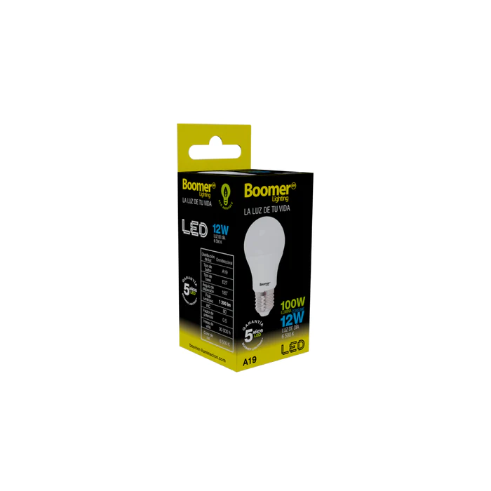 LÁMPARA FOCO LED A19 12W 100-240V 65K E27 FOLBO0A190126500