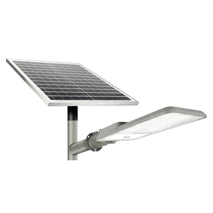 LUMINARIO LED SUBURBANA CON PANEL SOLAR EXTERIOR REGULUS 100W 65K BLSS-2204-10065