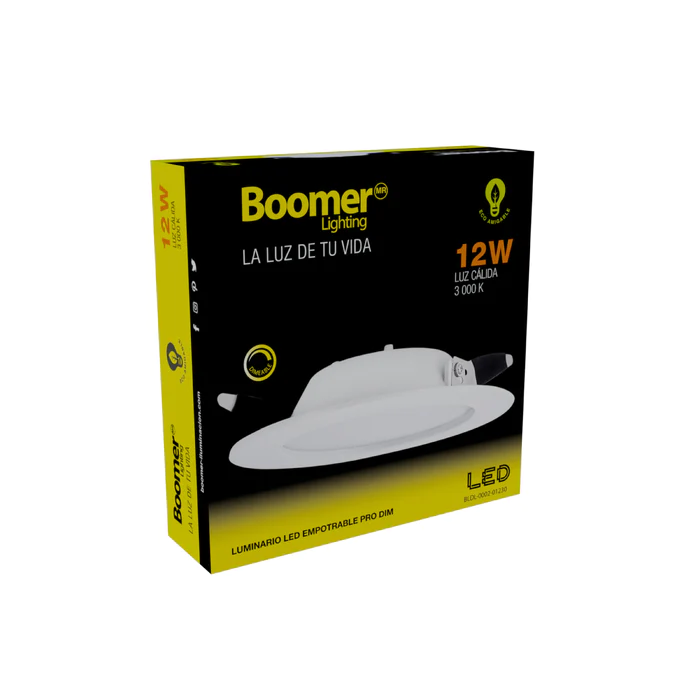 EMPOTRABLE LED PRO EUROPA DIMEABLE 12W 127V 30K BLDL-0002-01230 ATENUABLE LUZ CÁLIDA