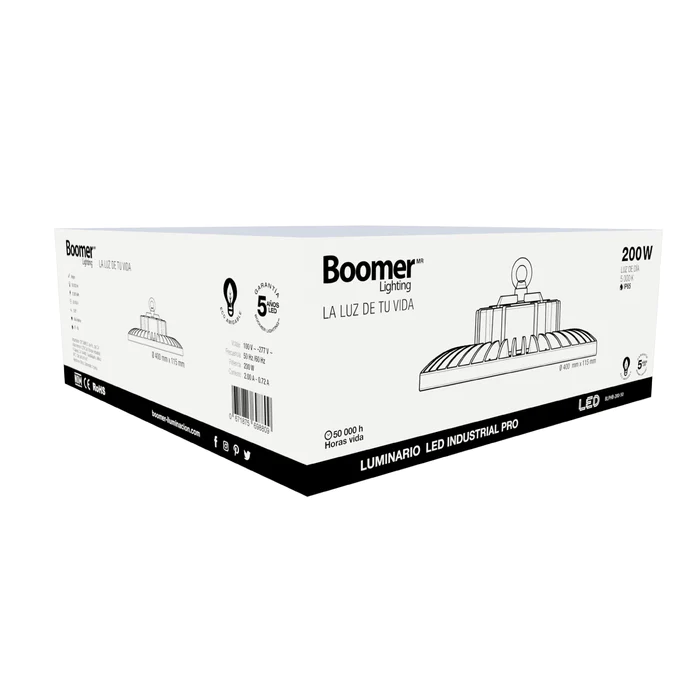 LUMINARIO LED INDUSTRIAL UFO RIGEL 200W 100-277V 50K BLPHB-200-50