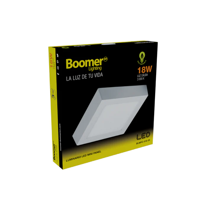 MINI PANEL LED CUADRADO PARA INTERIORES BLANCO 18W 100-240V 1100LM 30K BLMPC-018-30