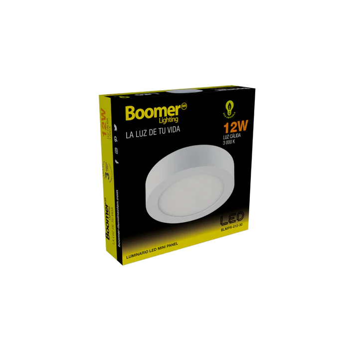 MINI PANEL LED REDONDO PARA INTERIORES BLANCO 12W 100-240V 750LM 30K BLMPR-012-30