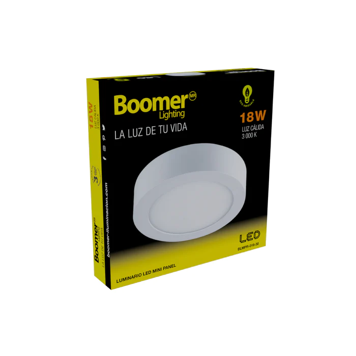 MINI PANEL LED REDONDO PARA INTERIORES BLANCO 18W 100-240V 1100 30K BLMPR-018-30