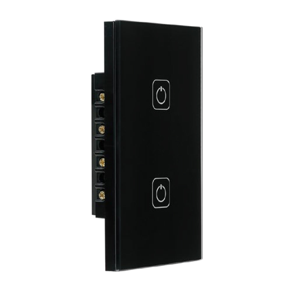 APAGADOR SMART DE 2 INTERRUPTORES PARA INTERIOR EMPOTRADO NEGRO 1400W 100-240V TSWI2MVNTCW