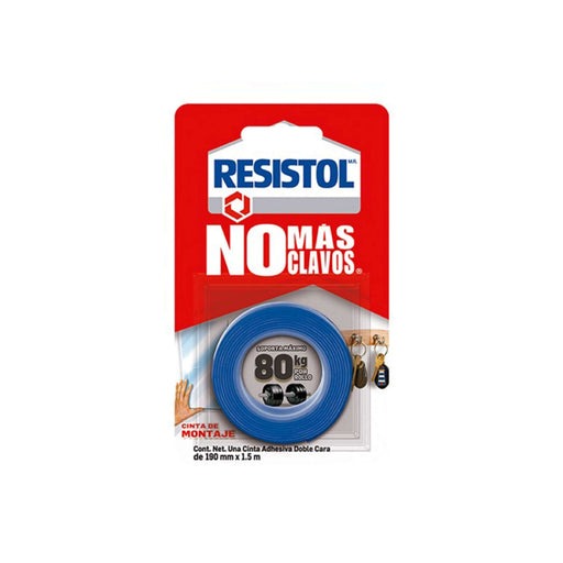 RESISTOL NO MAS CLAVOS CINTA DE MONTAJE DOBLE CARA 3/4 X 1.5MTS 80KG HENKEL 2858999