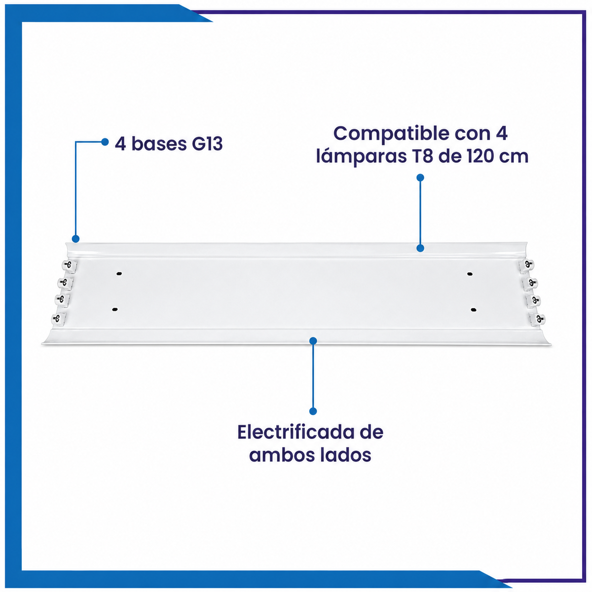 Gabinete para 4 tubos T8 LUMMI CAN4X18
