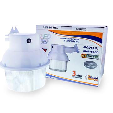 LUMINARIA SUBURBANA DE LED SMD 15W 85-265V LUZ DE DIA SUB15LED