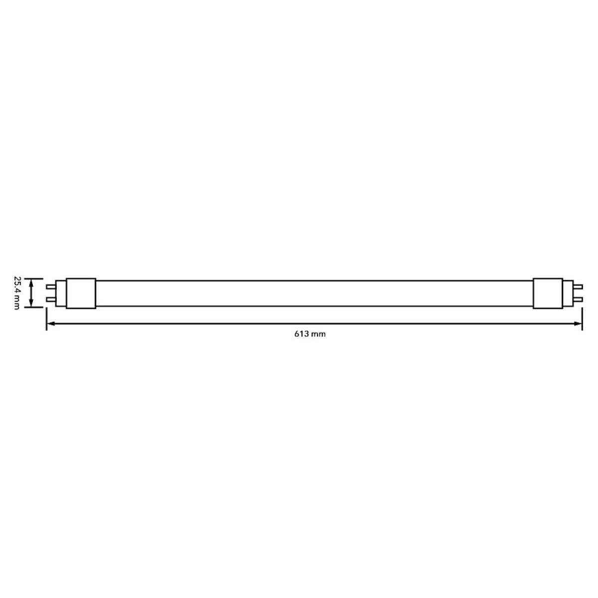 LÁMPARA LED TUBO T8 LUZ FRÍA CRISTAL TRANSPARENTE 9W 100-277V 800LM 65K 09T8LED60MV65CT