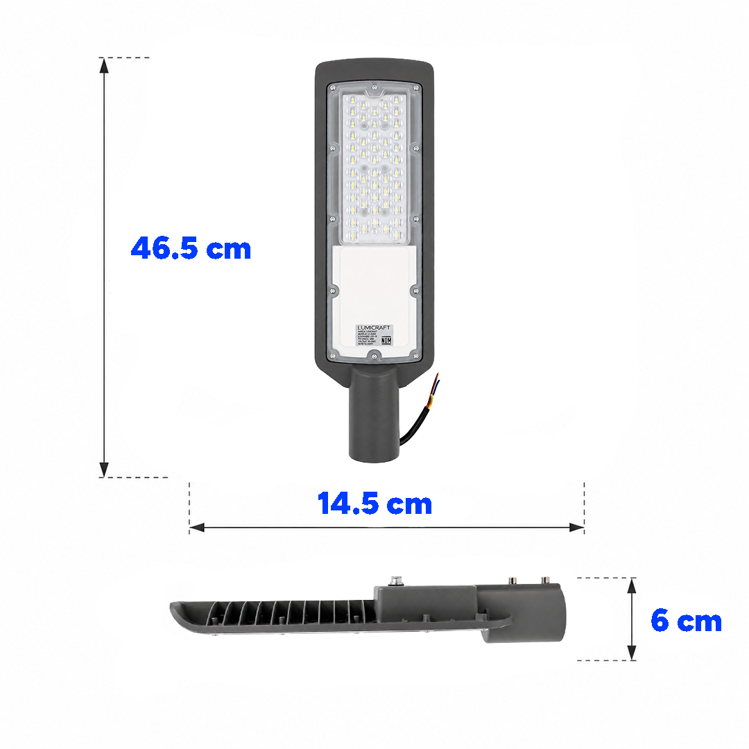 SUBURBANA STREETLIGHT CON FOTOCELDA 100W 10,000LM 65K LUZ FRÍA LUMICRAFT LDKM100W