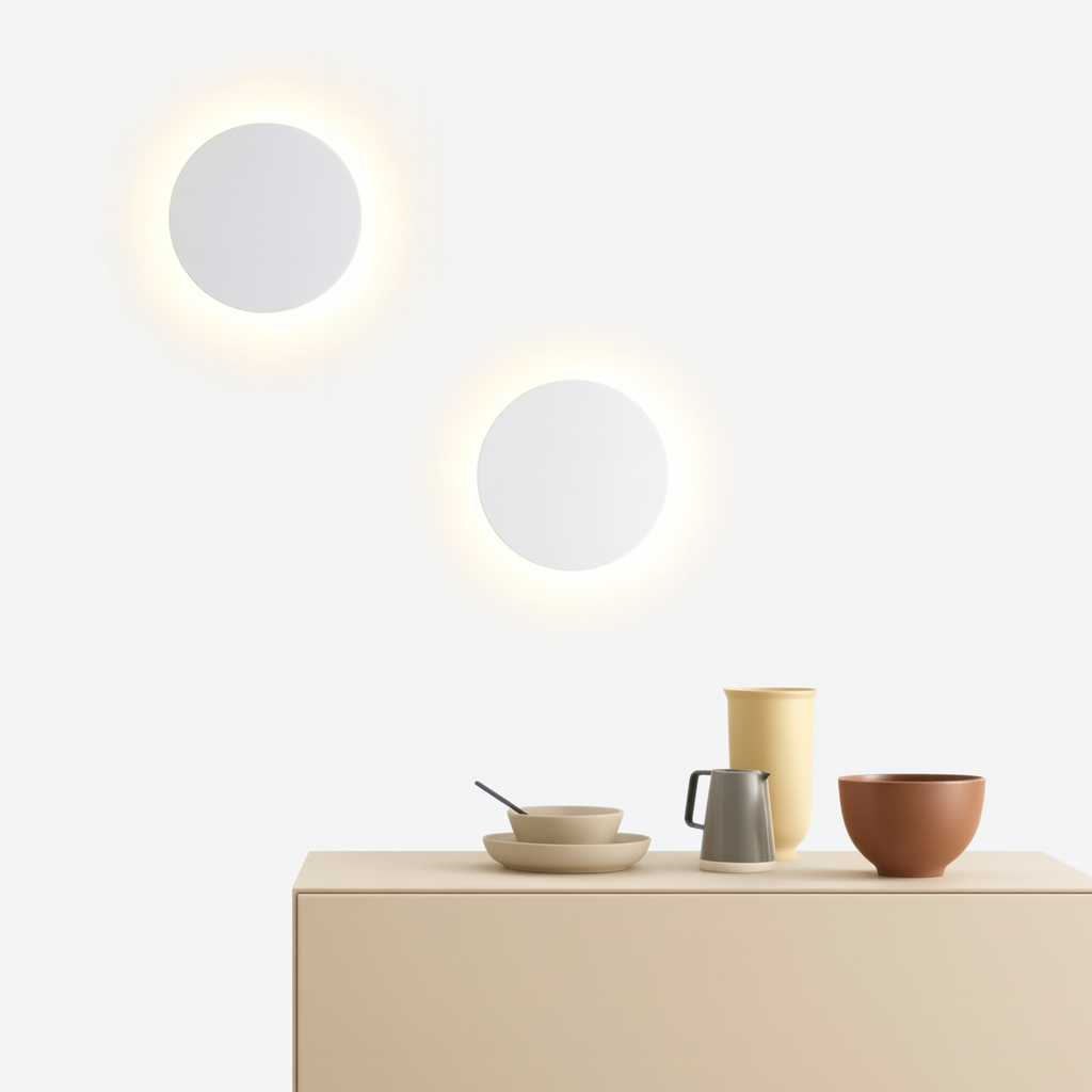 LÁMPARA DE MURO DECORATIVA CIRCULAR BLANCO 12CM 10W CCT MULTI-TEMPERATURA LUMMI 1215