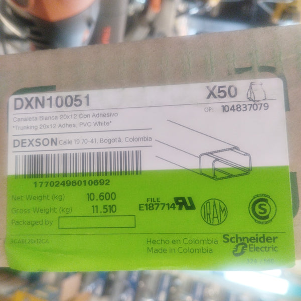 CANALETA BLANCA PVC 2.0X12 CON ADHESIVO