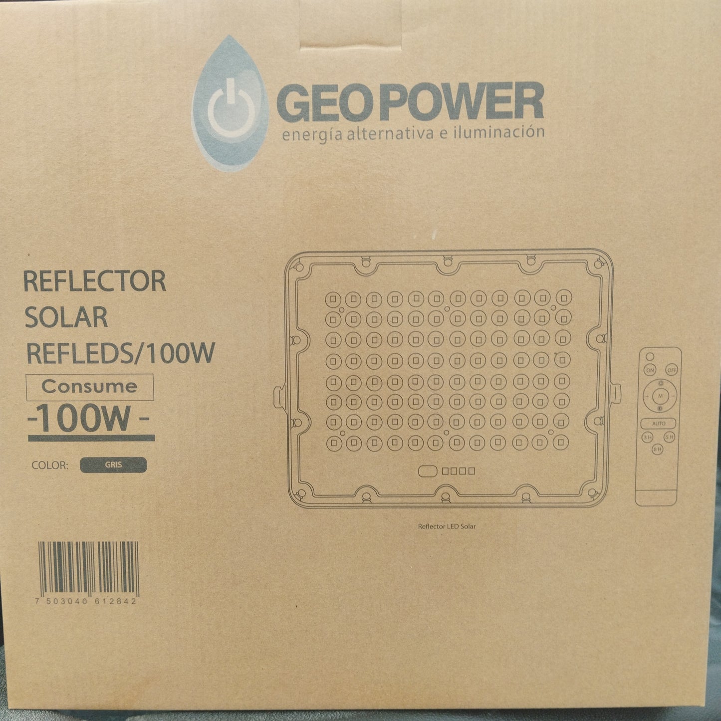 Reflector SOLAR LED 100W 6500K IP65 REFLECTOR GEOPOWER 100W LUZ FRIA 6500K REFLEDS/100W