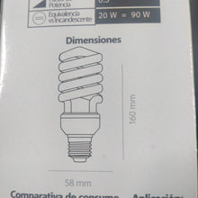 FOCO LED ESPIRAL NEGRO 20W 100-127V LUZ NEGRA/UV E27 HEL-20W/BLB