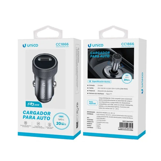 CARGADOR USB "TIPO C" TOMA CORREINTE AUTOMOTRIZ AIGOSTAR 563161 PARA CARRO