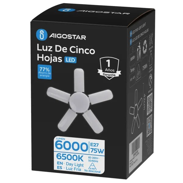 FOCO TIPO ASPAS E27 75W 65K LUZ FRÍA AIGOSTAR 567121