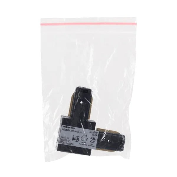CONECTOR COPLE "L" RIEL NEGRO AIGOSTAR 690430 ANGULO EN 90° PARA RIEL