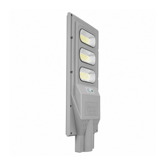 SUBURBANA STREETLIGHT LED SOLAR IP65 90W 3.7VDC 7,200LM 65K LUZ FRÍA MUNDO LUCIDO LS90AIO