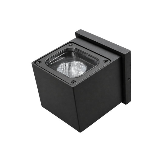 LÁMPARA MURO ARBOTANTE LED CUBO EXTERIOR NEGRO 20W 30K LUZ CÁLIDA TECNOLITE 20HLED848MV30N
