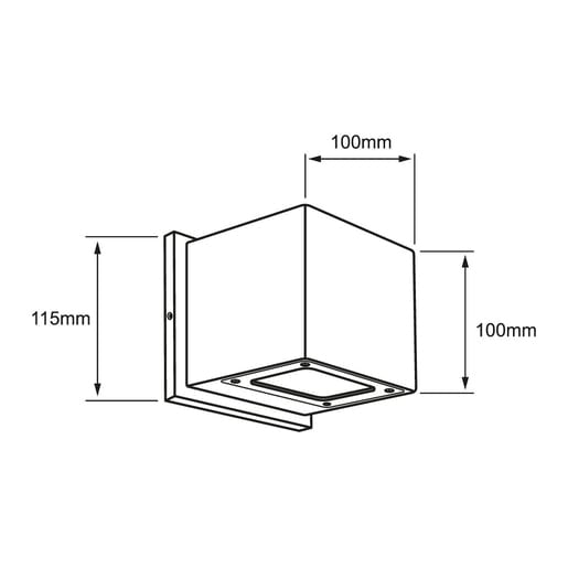 LÁMPARA MURO ARBOTANTE LED CUBO EXTERIOR NEGRO 20W 30K LUZ CÁLIDA TECNOLITE 20HLED848MV30N