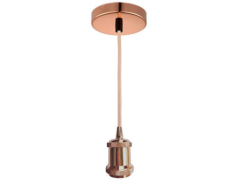 PORTALAMPARA VITANGE COLG. ORO ROSADO ALUM. BASE E27 50x60mm. (NGR)