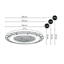 CAMPANA UFO 100W 10,000LM 57K LUZ FRÍA ICON HBUFO100W57KBCO