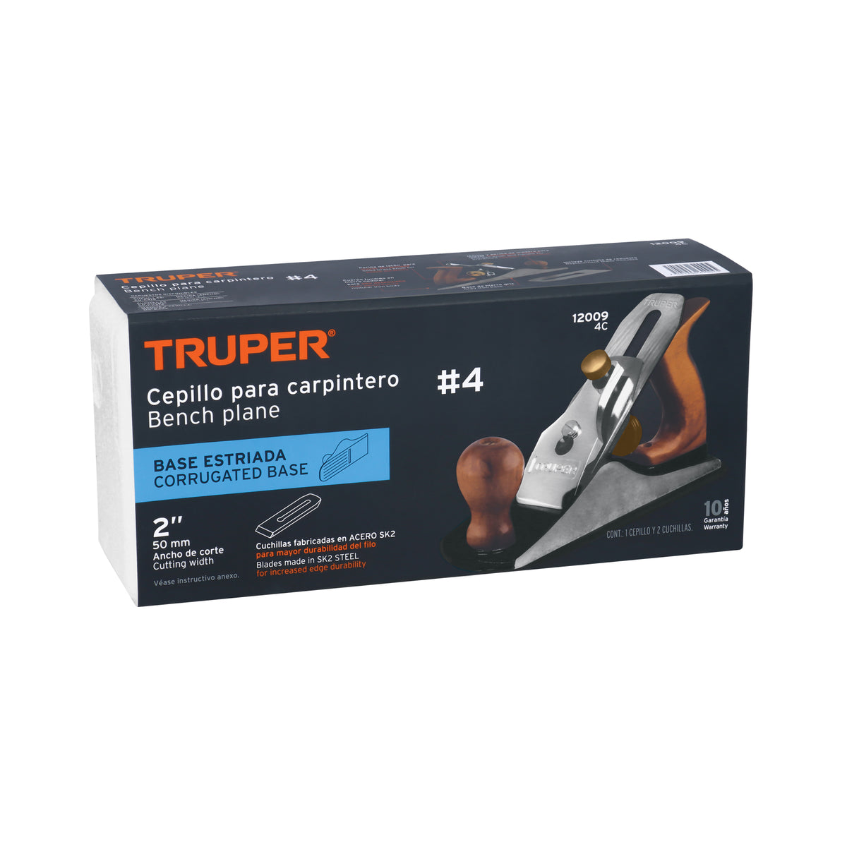 Cepillo para carpintero #4 base estriada TRUPER — foto oficial 2