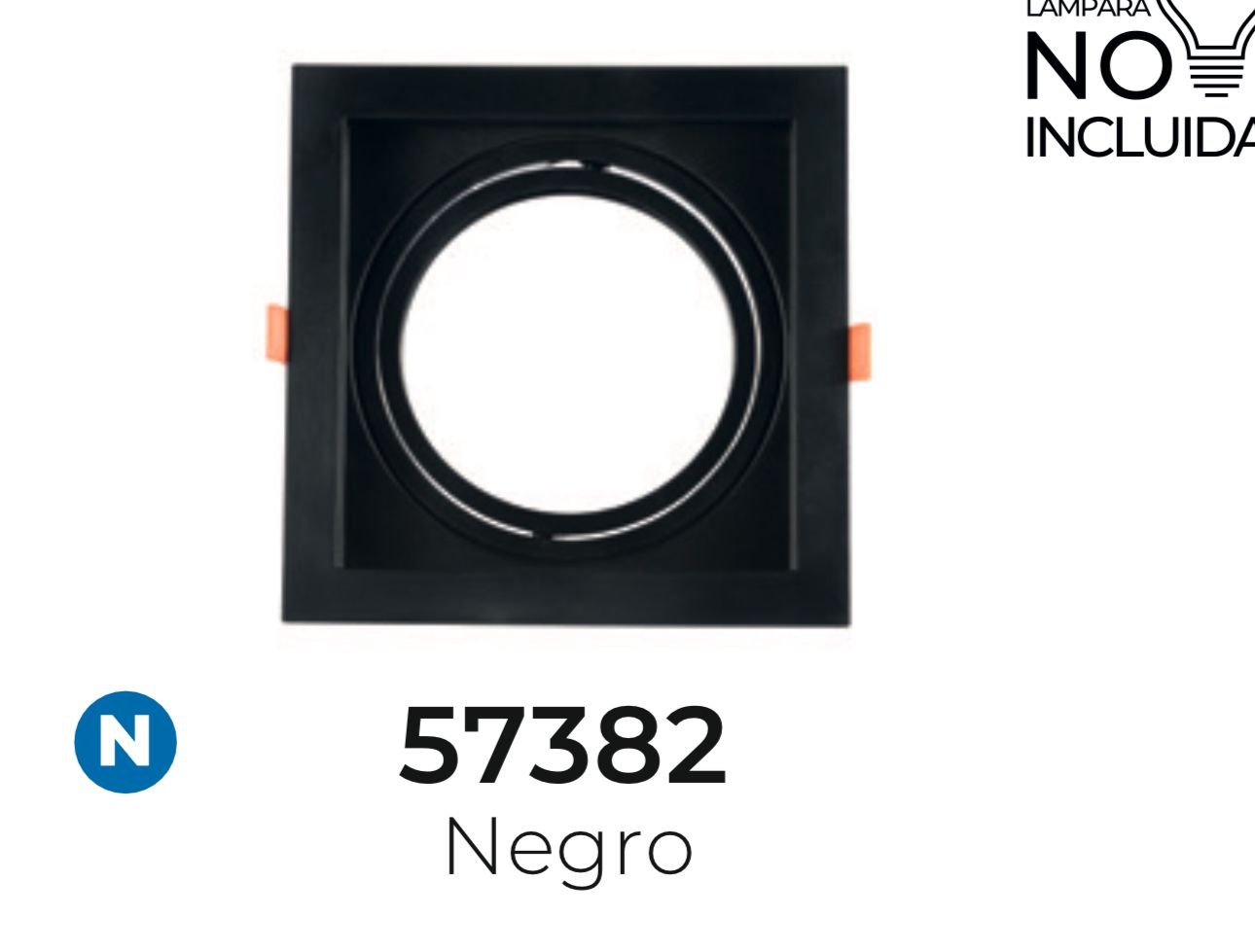BASE TIPO SPOT EMPOTRABLE CUADRADA DE TERMOPLASTICO DIRIGIBLE PARA FOCO AR111 BASE GU10 ARMABLE CON MAS MODULOS (INCLUYE 4 ACCESORIOS PARA ENSAMBLAR)