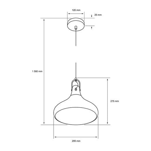 LÁMPARA COLGANTE METÁLICO E27 1.50M TECNOLITE 60CTL818MVDB