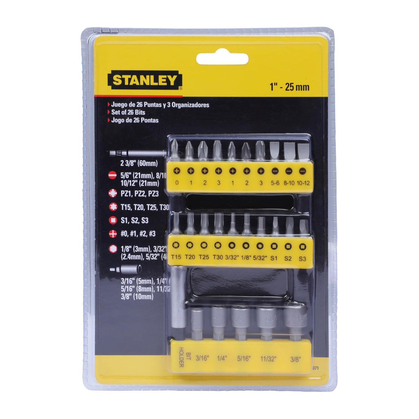 JUEGO 26 PZS DESTORNILLADORES STANLEY 68-071-23