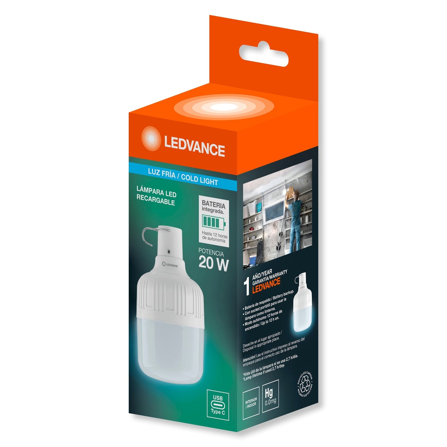 FOCO ALTA POTENCIA EMERGENCIA 20W 65K LUZ FRÍA LEDVANCE 92088