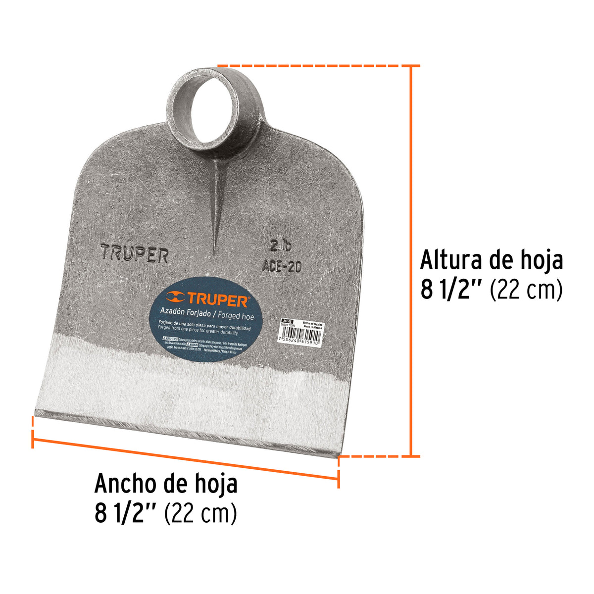Azadón Centroamericano 2.0 lb, sin mango, TRUPER, Truper, SKU 10359 — vista 4