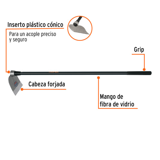 Azadón Centroamericano 2.5 lb, mango de fibra 54', TRUPER, Truper, SKU 102910 — vista 3