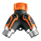 Conector 'Y' 3/4' metálico con recubrimiento para manguera, Truper, SKU 102248