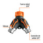 Conector 'Y' 3/4' metálico con recubrimiento para manguera, Truper, SKU 102248 — vista 3