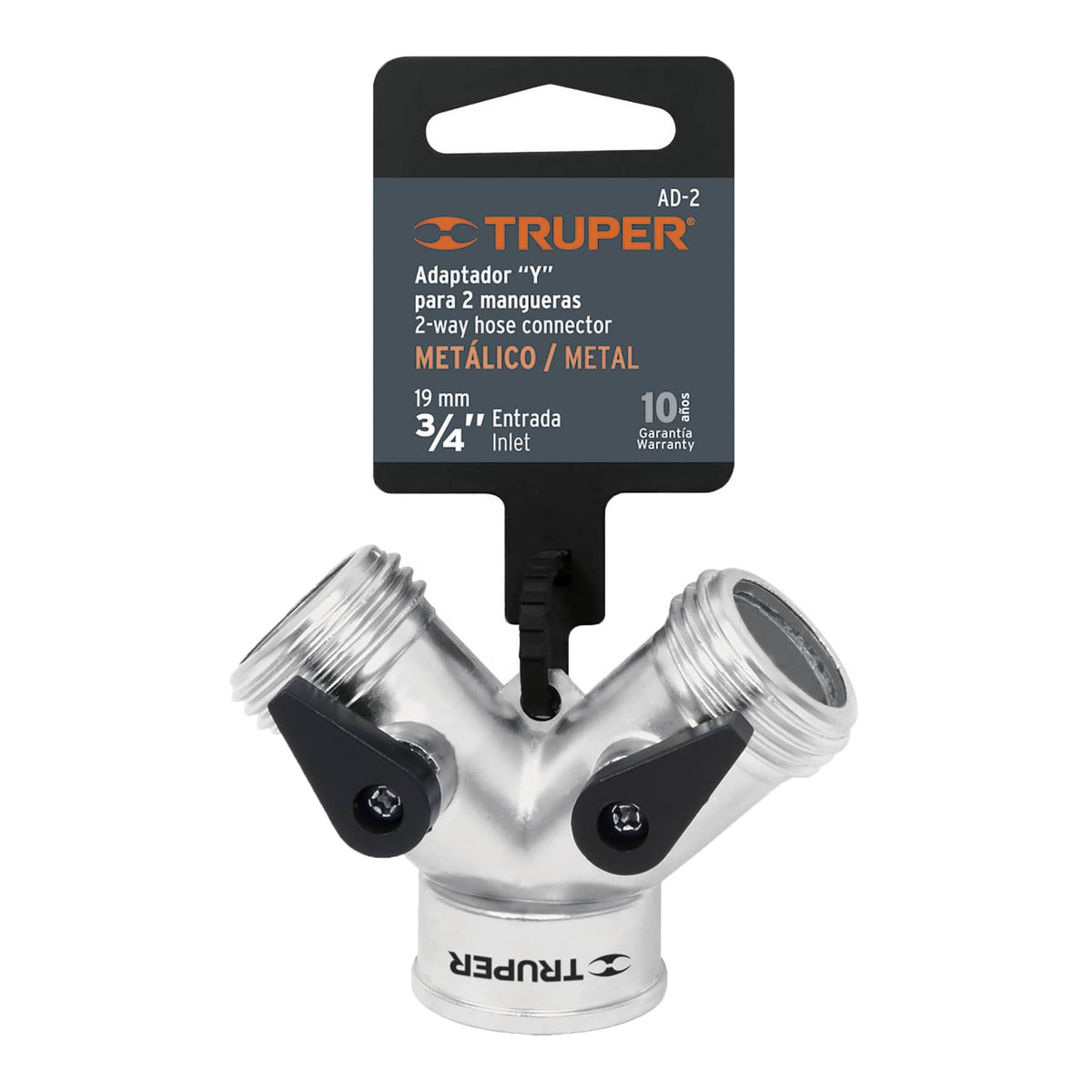 Conector 'Y' 3/4' metálico para manguera, TRUPER — foto oficial 2