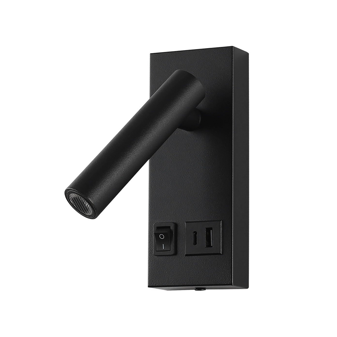 LÁMPARA MURO LECTURA RECAMARA USB + USB C ARTLITE ADE-039