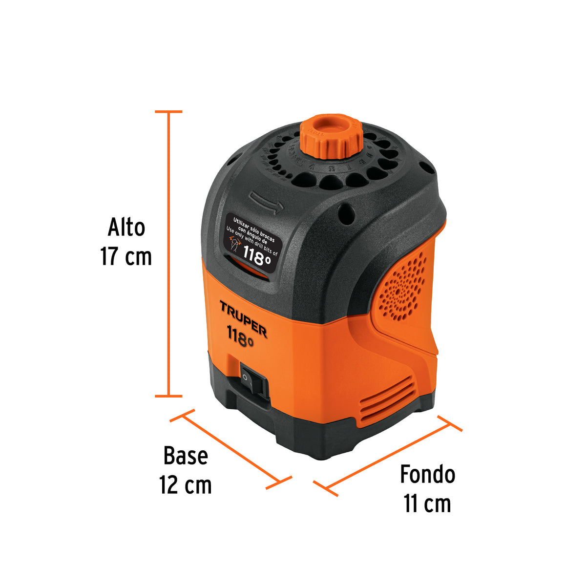 Afilador eléctrico para brocas con punta 118°, TRUPER, Truper, SKU 101684 — vista 3