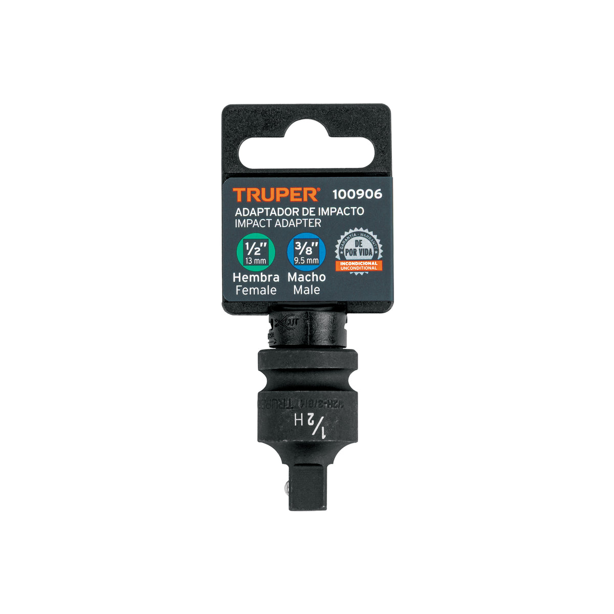 Adaptador de impacto 1/2' (H) x 3/8' (M), TRUPER, Truper, SKU 100906 — vista 2