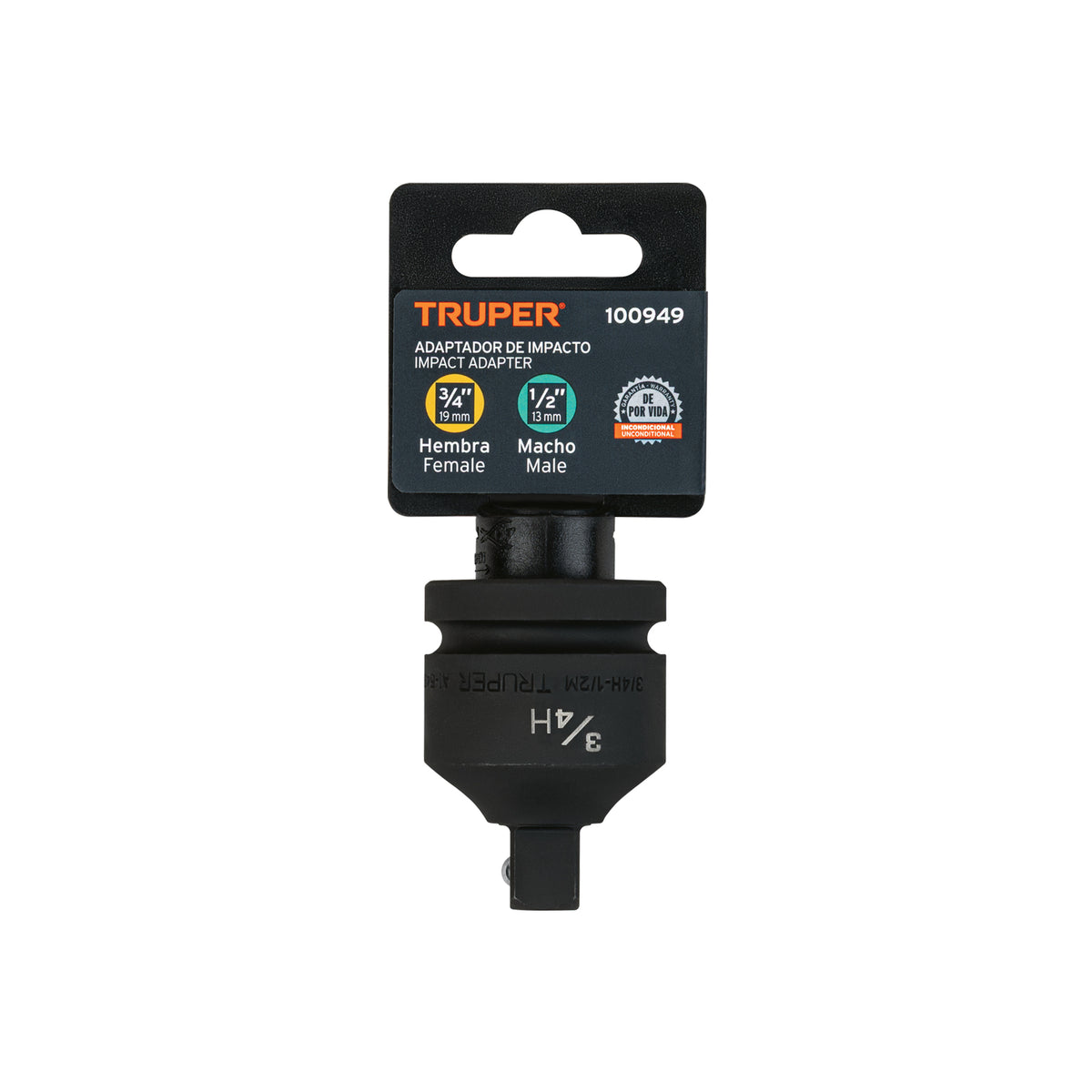 Adaptador de Impacto 3/4' (H) x 1/2' (M), TRUPER, Truper, SKU 100949 — vista 2