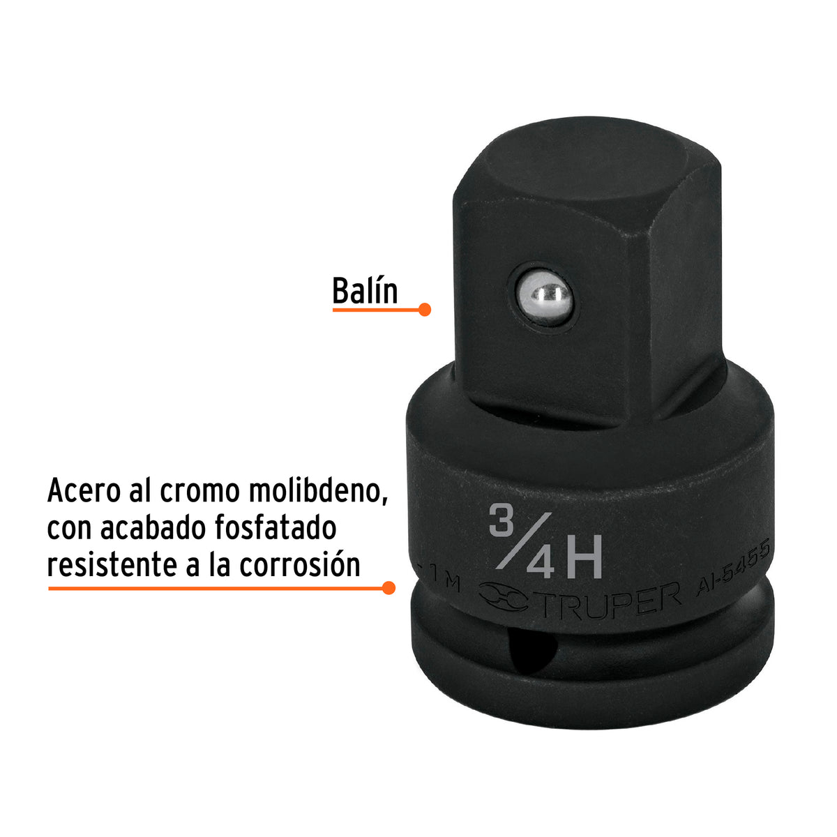 Adaptador de Impacto 3/4' (H) x 1' (M), TRUPER, Truper, SKU 100950 — vista 3