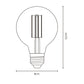 LAMPARA LED FILAMENTO G95 7W E26 18K LUZ AMBAR DIMEABLE ARTLITE ALA-028