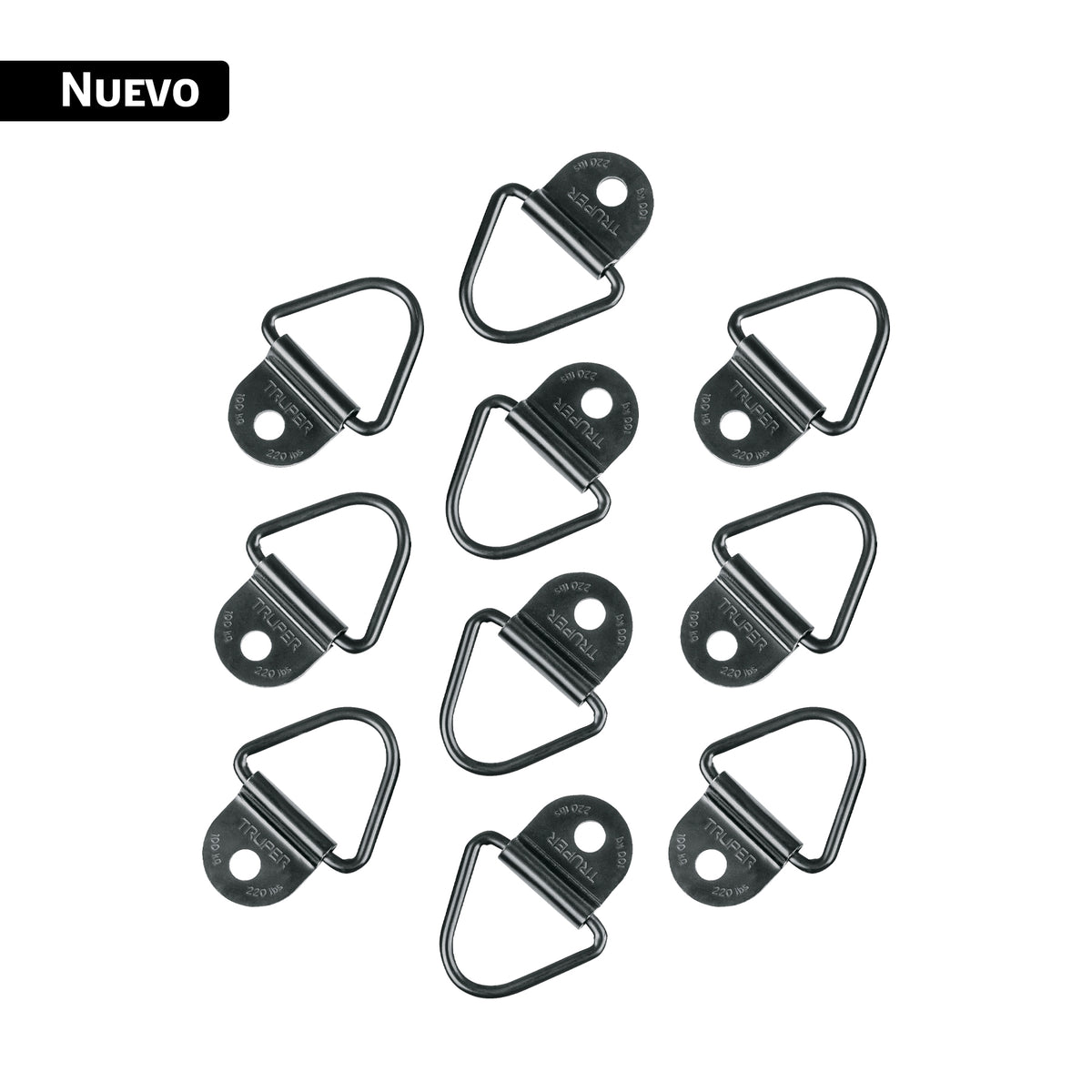 10 anclajes para amarre de carga, anillo en 'V' espesor 1/4' — foto oficial 1