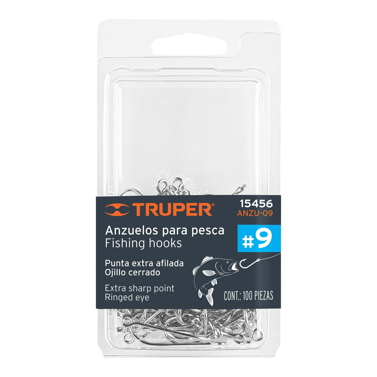 Blíster con 100 anzuelos para pesca # 9 TRUPER — foto oficial 1