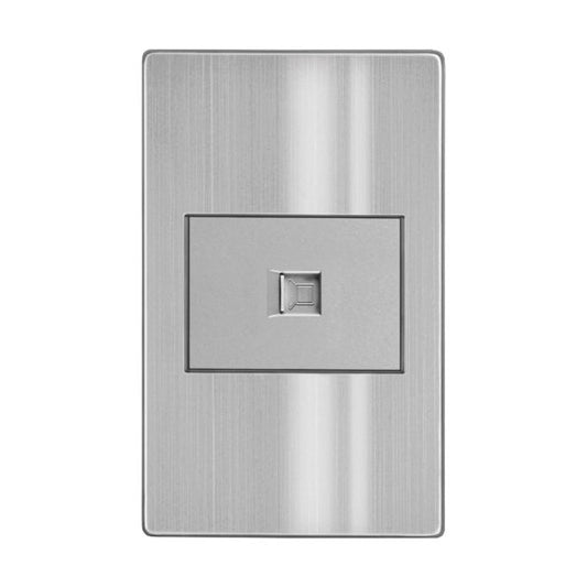 PLACA CONTACTO RED LAN TIPO RJ45 CAT5 COMPUTADORA ACERO INOX